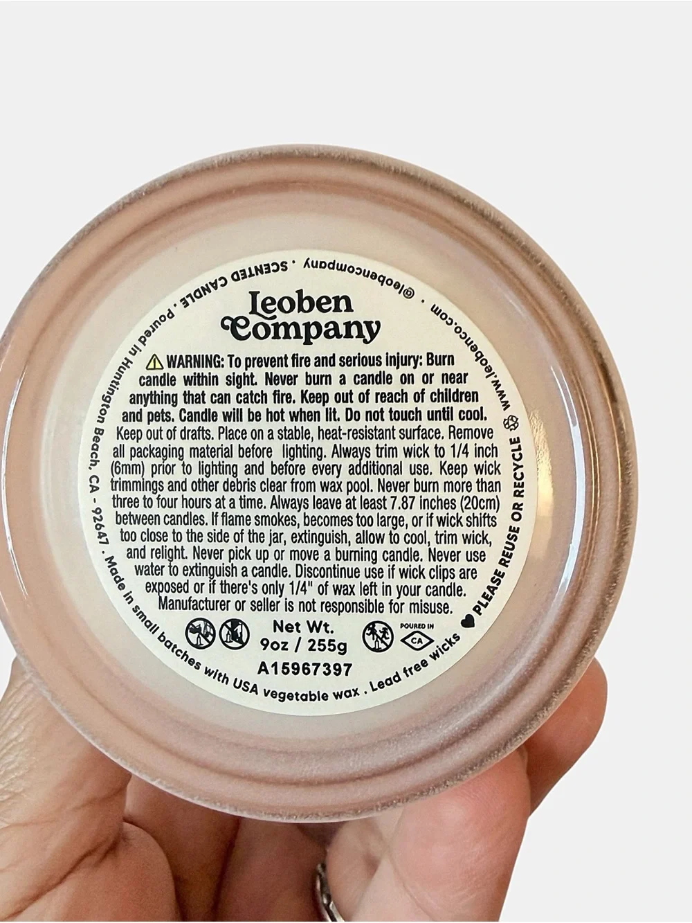 Leoben Company Cherry Pistachio Luxury Scented Candle - Pink Decorative Jar